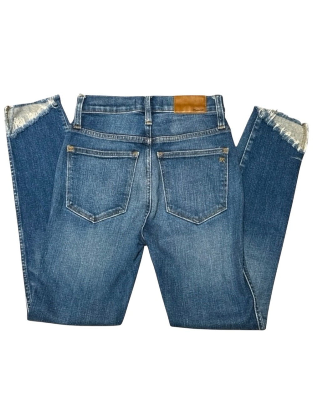 Madewell 10" High Waist Skinny Jeans Frayed Asymmetrical Step Hem Size 23